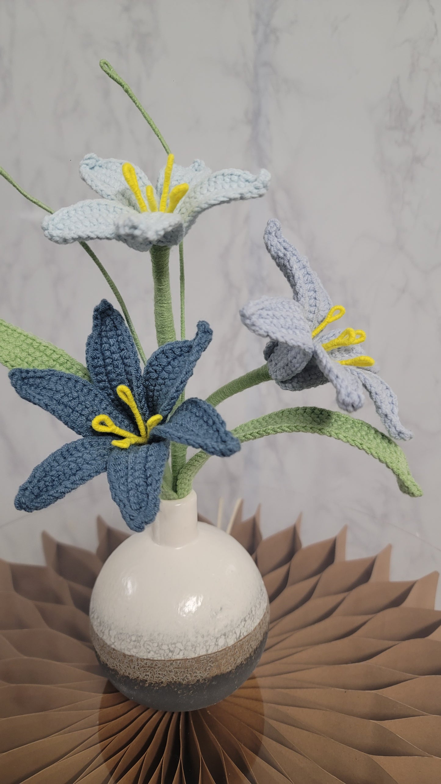 Crochet Blue Tone Rain Lily