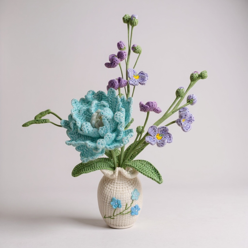 Crochet Peony floral Arrangement