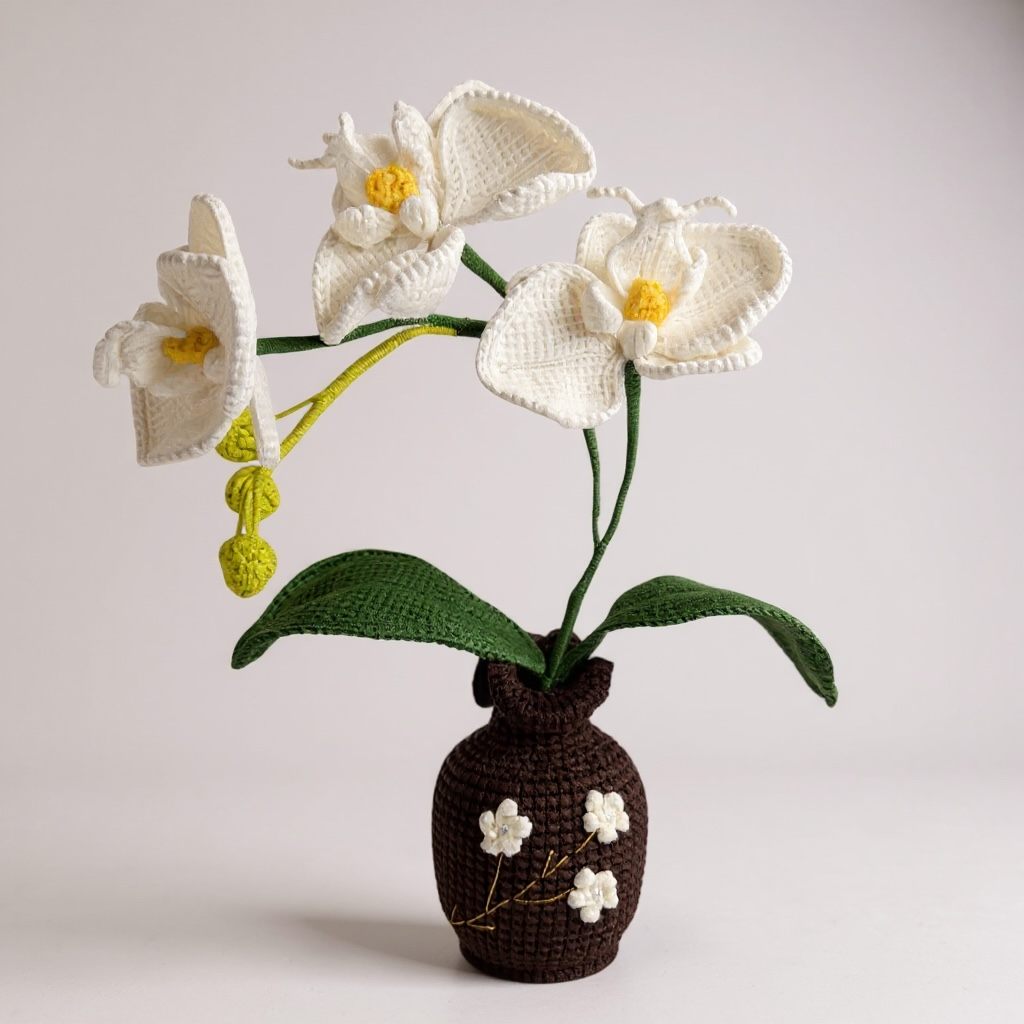 Crochet Orchid with Vase