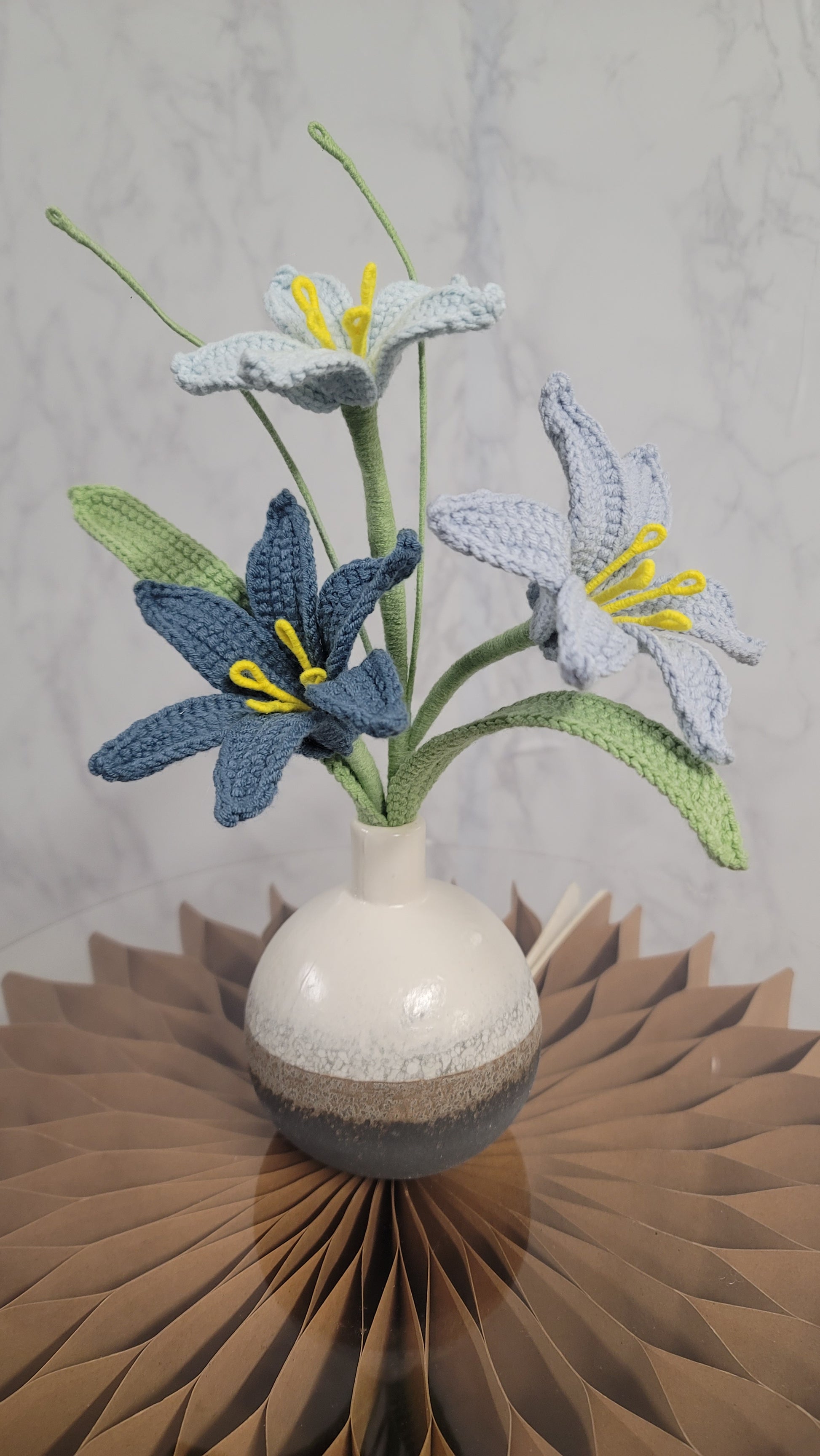 crochet lily flower Crochet Blue Tone Rain Lily – HookedWonders