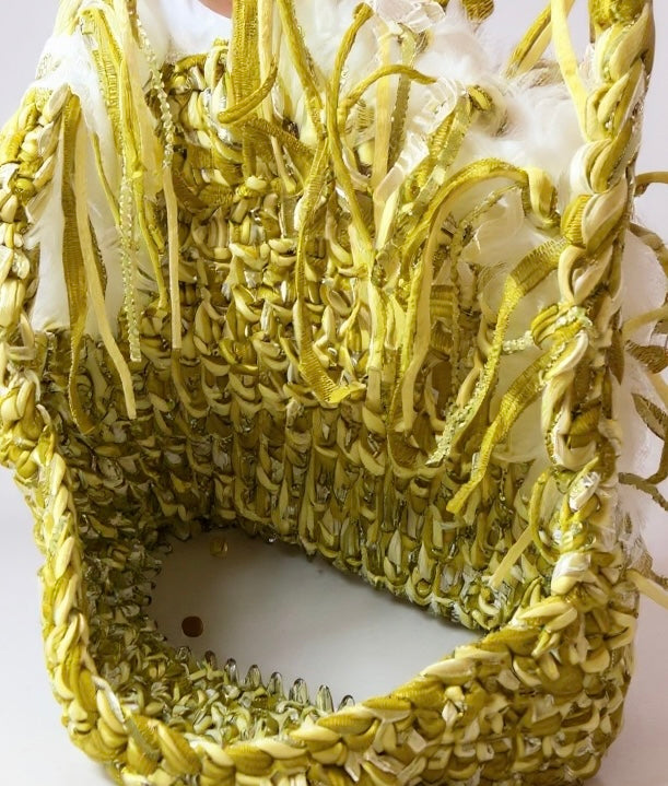 Crochet Fringe Should bag- Olive Green with purple Floral