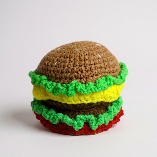 Crochet Burger Compact Mirror