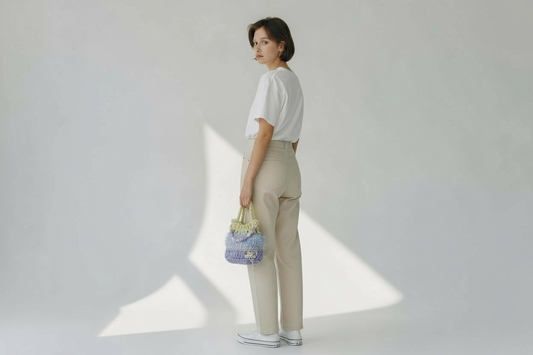 Crochet Pastel Layered Textured Purse – Lavender Sky Mix