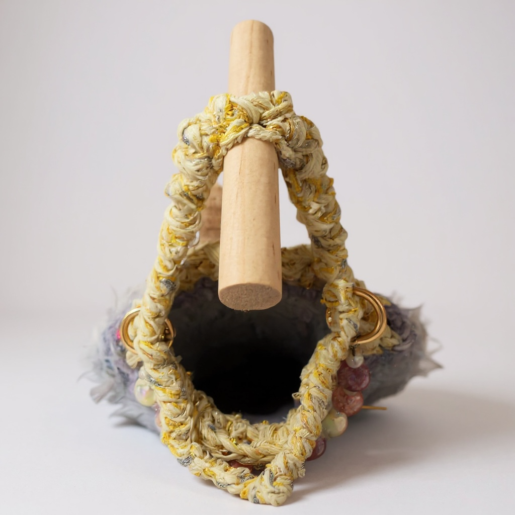 Crochet Pastel Layered Textured Purse – Lavender Sky Mix