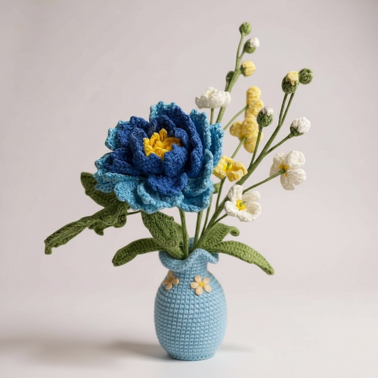 Crochet Peony floral Arrangement