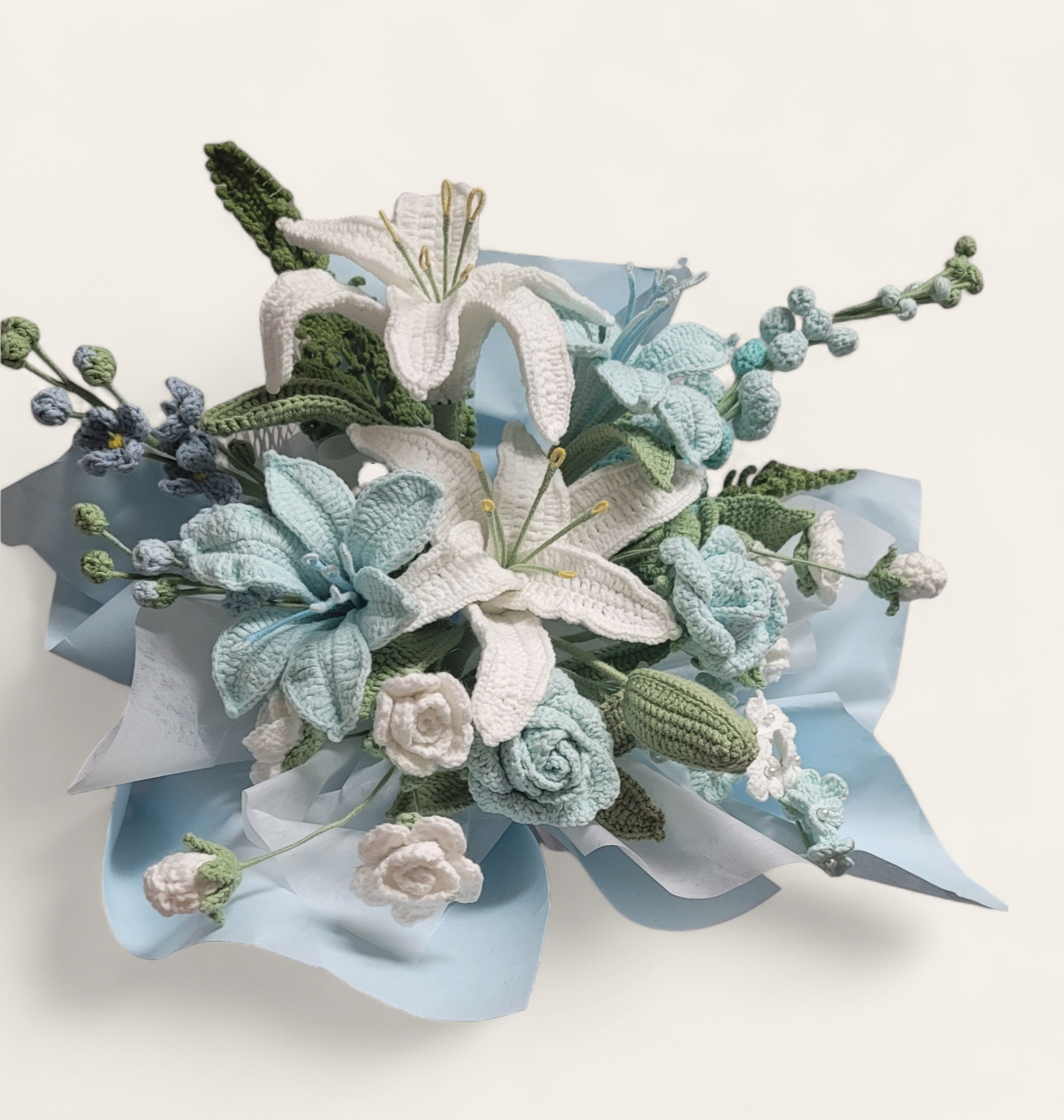 Aqua flower arrangement