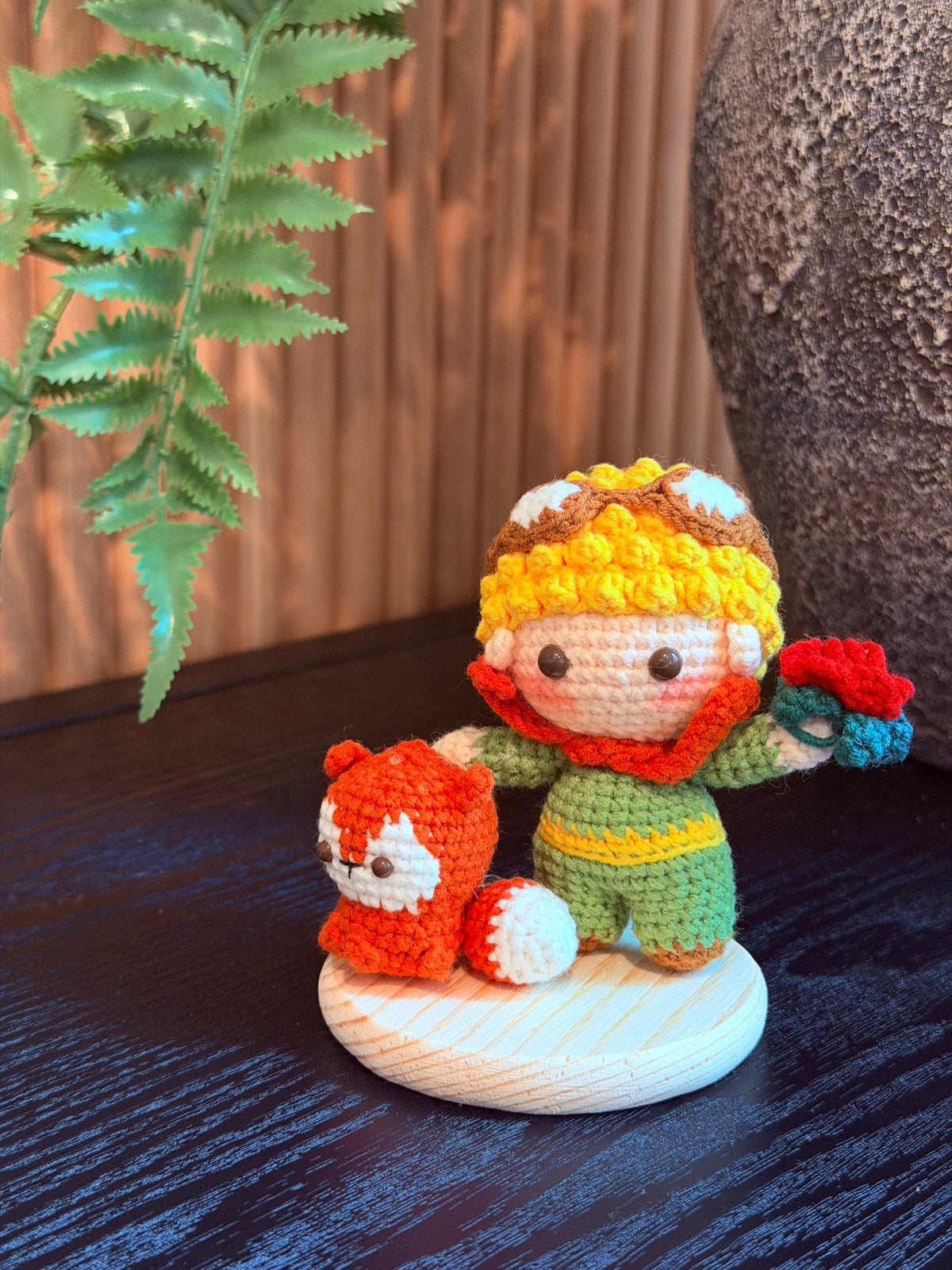 Crochet Prince & Fox Doll – Prince with His Fox and Rose